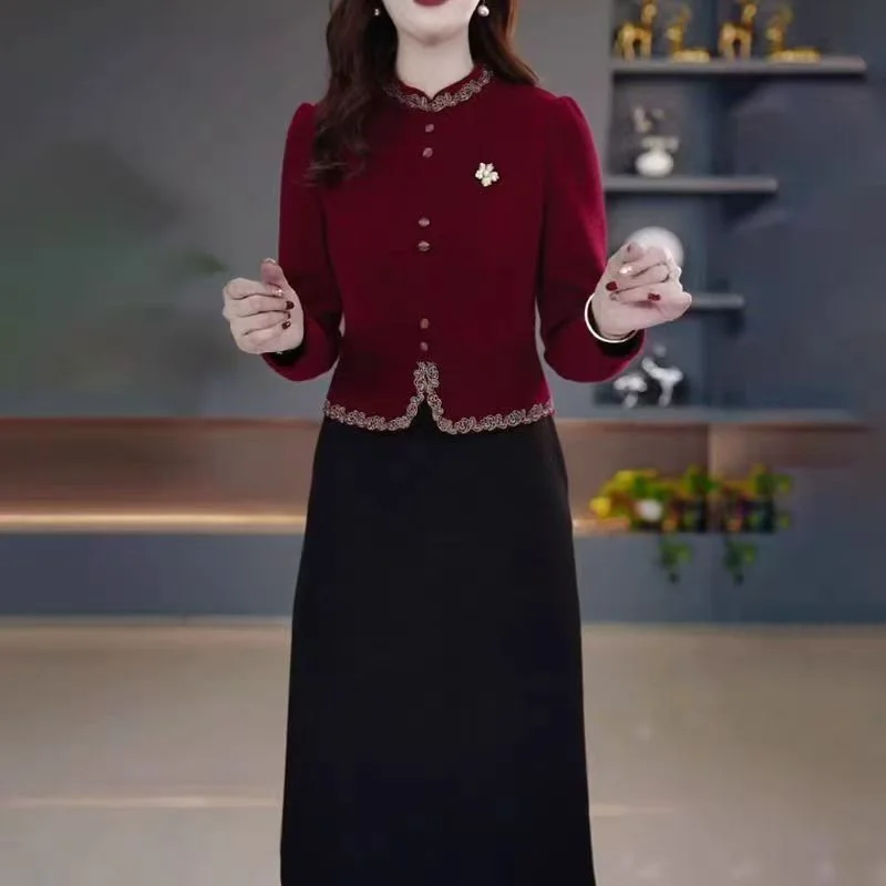 Chinese Style Women's Spring/Summer Dress with Slimming and Age-Reducing Effect
