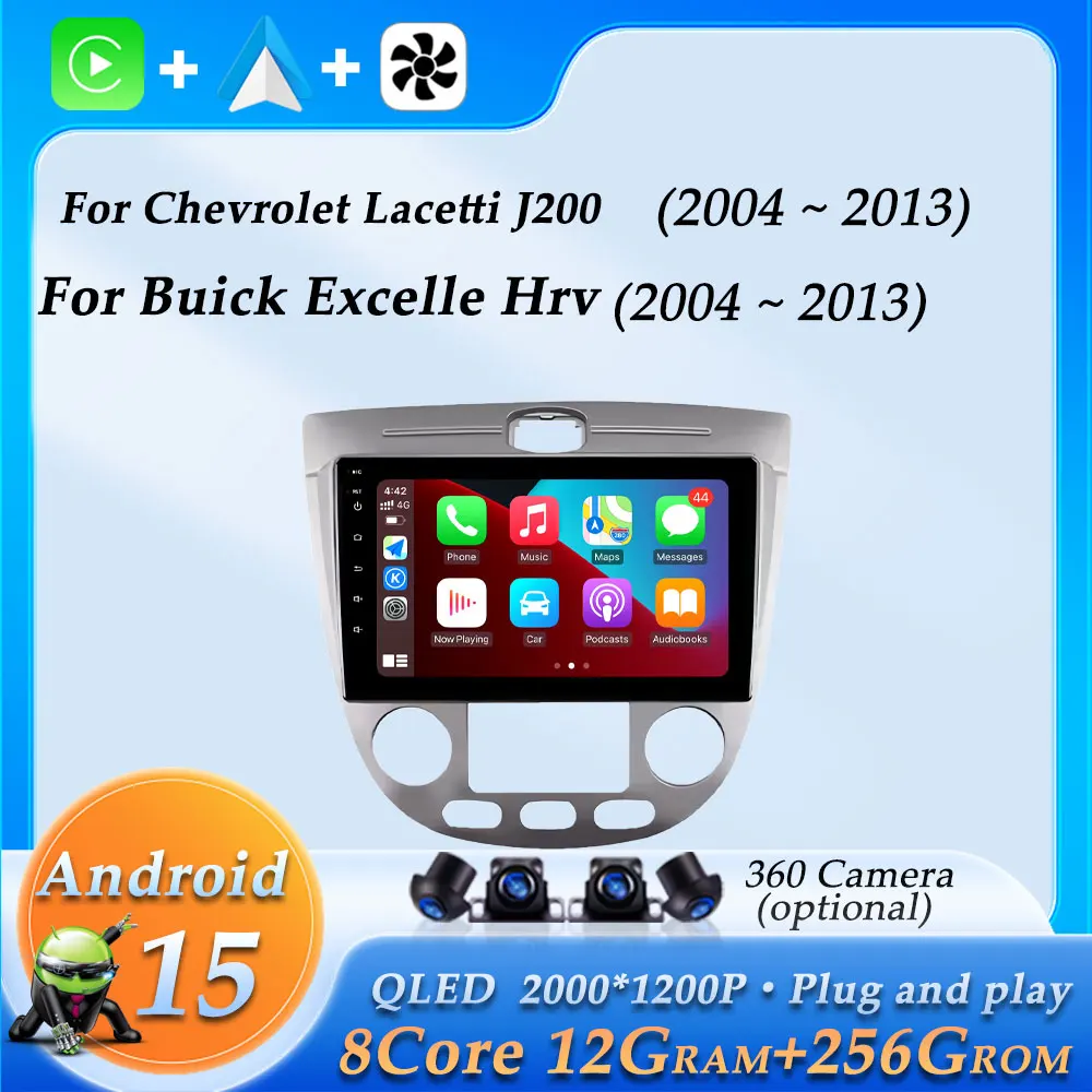 راديو السيارة فيديو مشغل وسائط متعددة ل بويك اكسل Hrv شيفروليه لاسيتي J200 2004 - 2013 لاسلكي CarPlay نظام تحديد المواقع والملاحة واي فاي