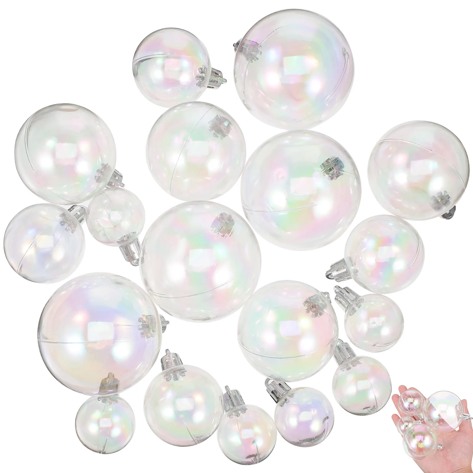 

18Pcs Xmas Transparent Baubles Plastic Balls Christmas Tree Ornaments Hanging Decorations Party Wedding Festival