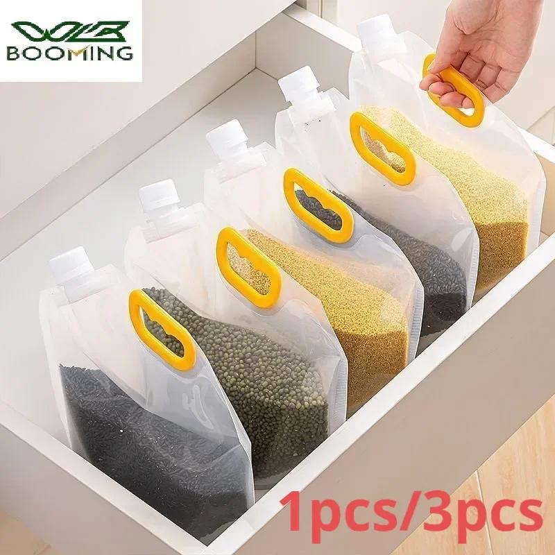 

Sealed Storage Bag Rice Packaging Bag Grain Moisture-proof and Insect Proof Transparent Portable Food Bag Reusable