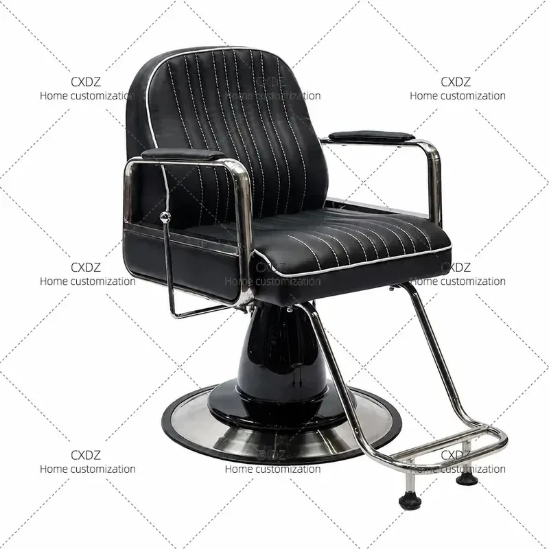Hydraulic Barber Chair Stainless Steel Rotating Hair Cutting Seat for Salon Shop Professional Styling Furniture