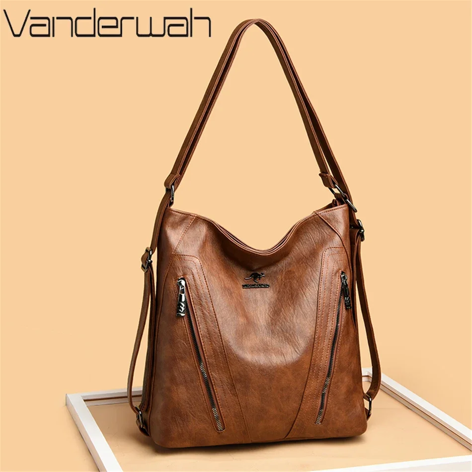 High Quality Leather Backpack Women Travel Bagpack Female Large Capacity School Backpack Shoulder Bags for Women Sac A Dos