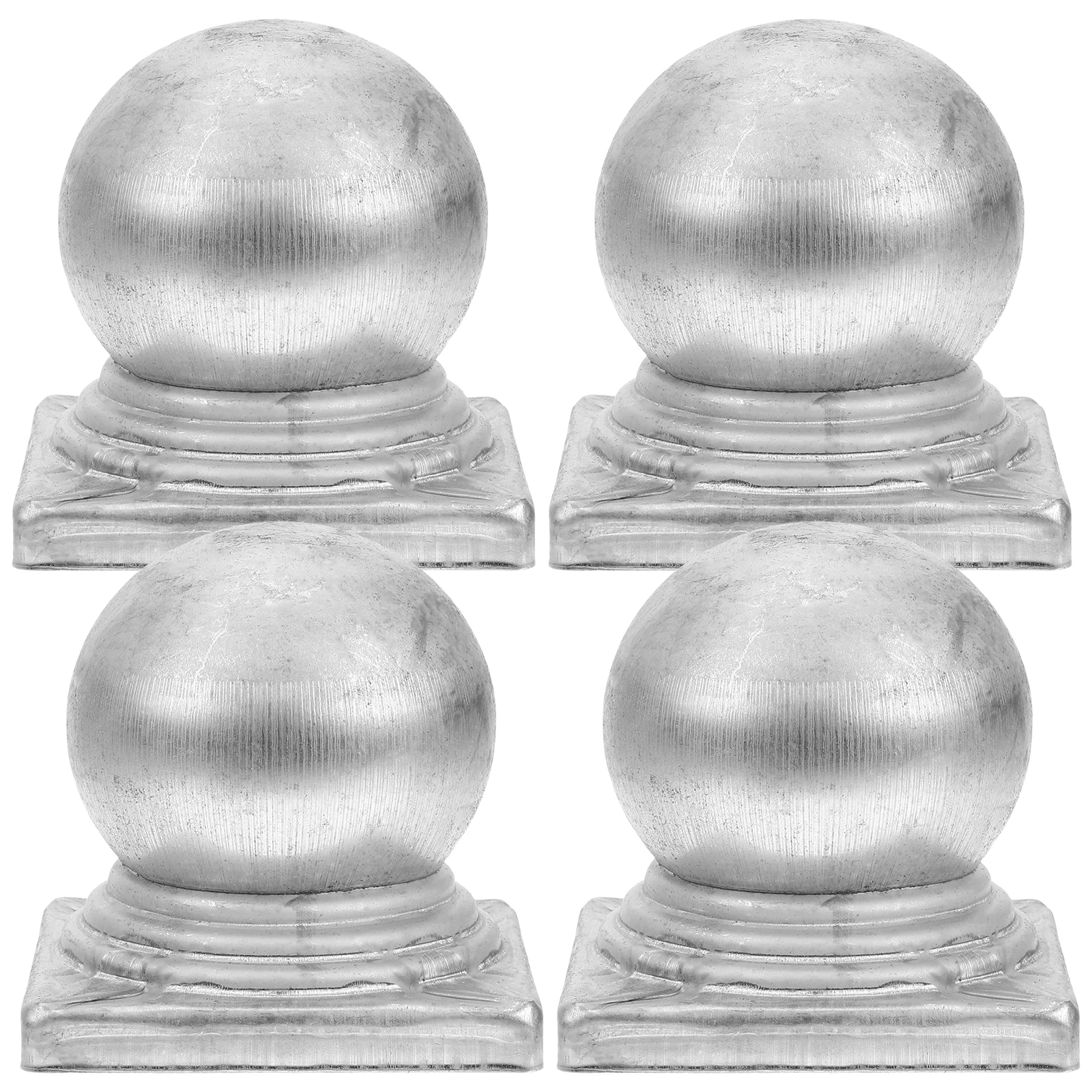 

4pcs Iron Fence Post Caps Decorative Ball Cover for Railing Column Hat Protect Weather Resistant Round Toppers