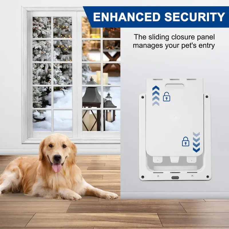 Pet Door For Cats And Dogs Pet Safe Dog Door With Locking Panel Lightweight Dog Door With Transparent Flap Pet Safe Dog Door