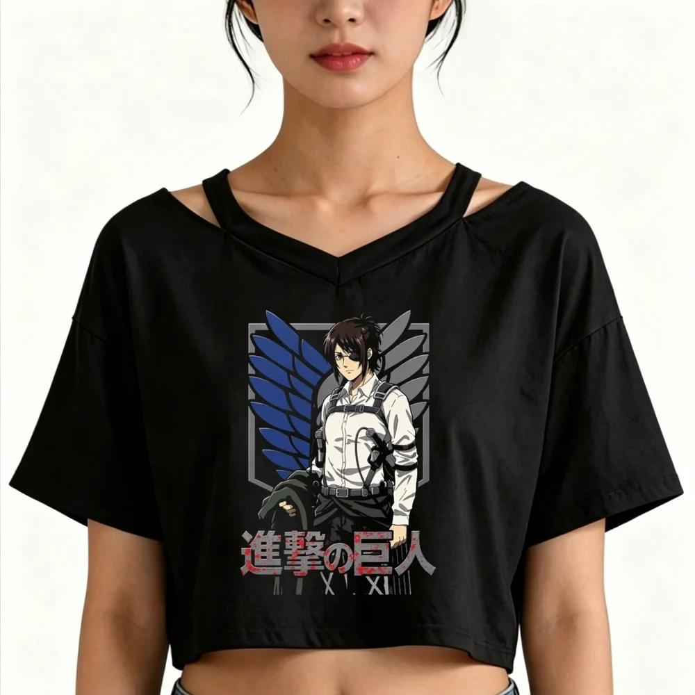 Attack on Titan cropped top ladies alternative  baddie grunge funny top tees summer harajuku funny