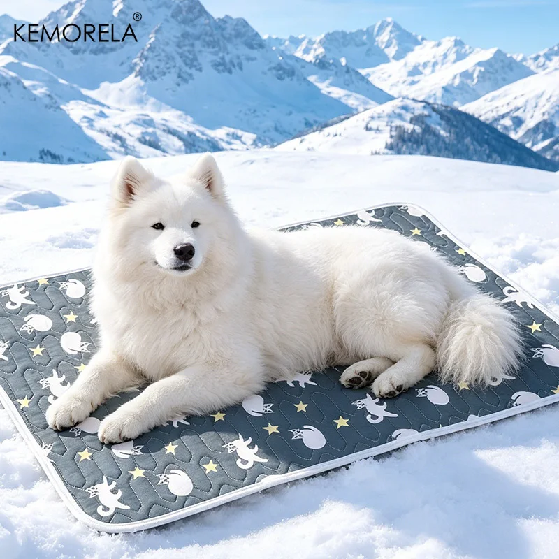 Sommer-Eisseide Haustier-Kühlmatte Wasserdichte Hunde- und Katzen-Schlafunterlage Rutschfeste Waschbare Sofaauflage Selbstkühlende Haustierbett-Accessoires – Detail 4