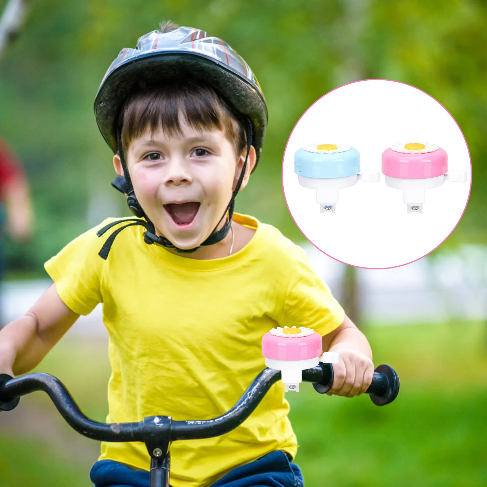 2 قطعة سبائك الصوت دراجة أطفال جرس زهرة نمط المسمار جبل مناسبة للأطفال دراجة اكسسوارات جرس الدراجة للأطفال #1