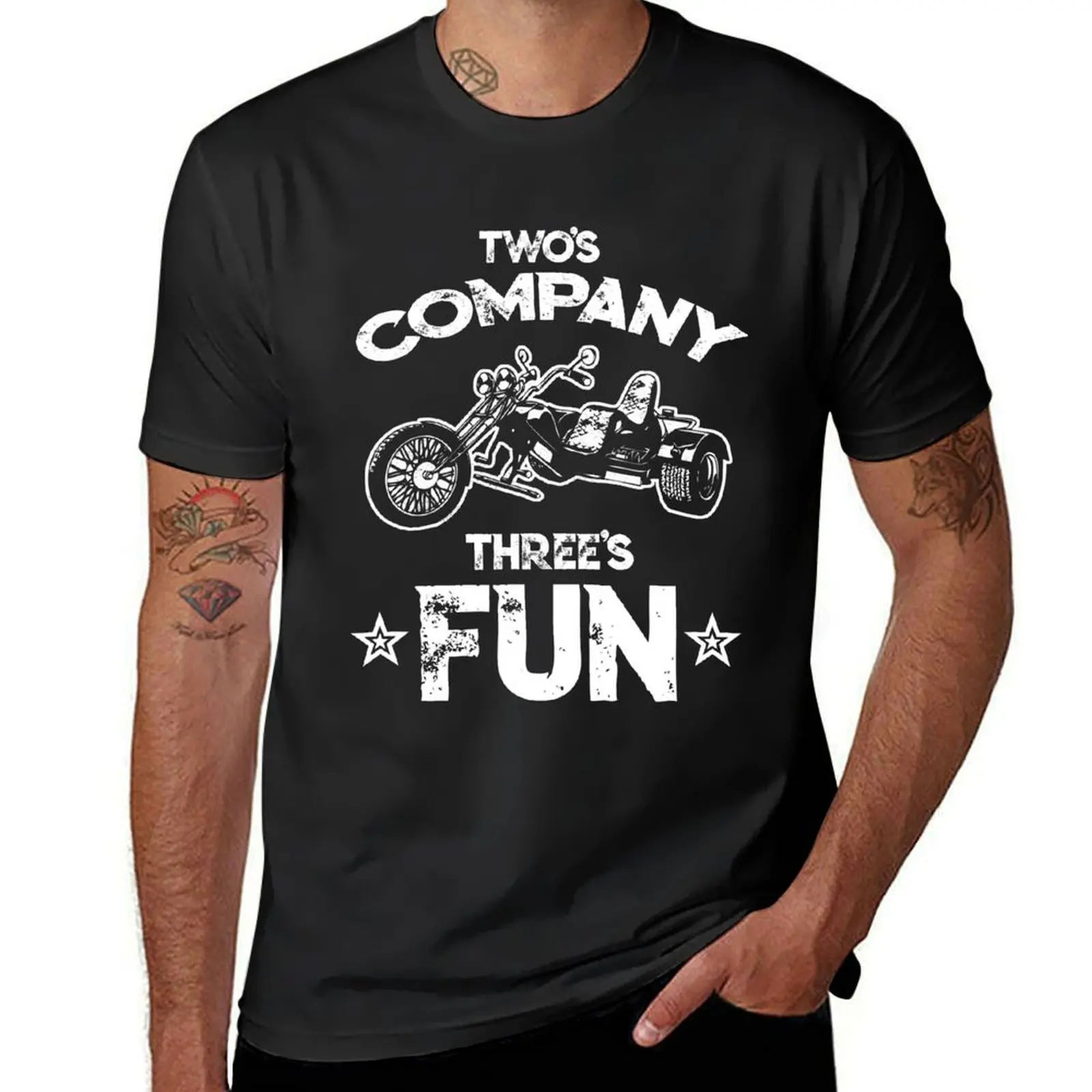 

Trike t shirts - two's company - three's fun! Funny triker shirt T-Shirt Short sleeve tee quick drying mens funny t shirts