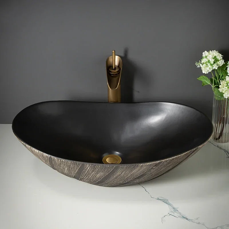 Table Basin Wash Basin Ceramic Washbasin Home Balcony Courtyard Outdoor Inter-Platform Basin Ingot Hotel Art Sink