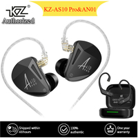 KZ AS10 PRO &KZ AN01 10BA in-Ear Earphone 5 Balanced Armature Drive Unit HiFi Monitor Earbuds Headphone with Silver-plated Cable