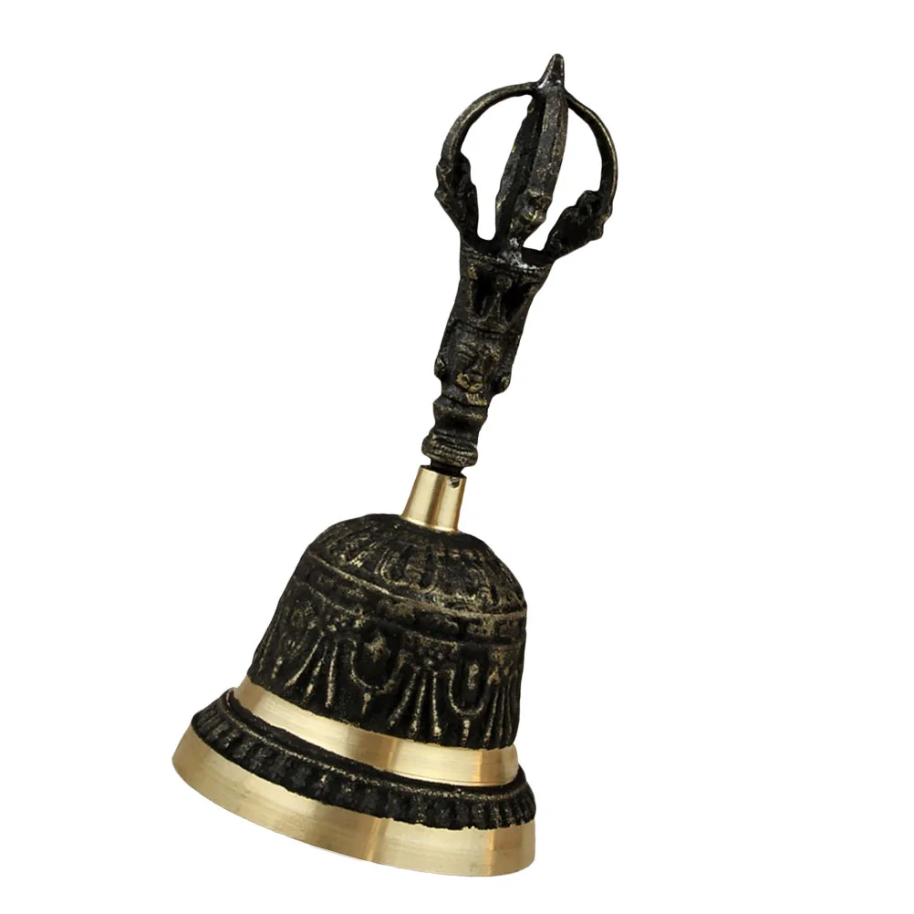 Hand Ring Bell Metal Decorative Desktop Retro Handle Tibetan Handbell Buddhism Shaking