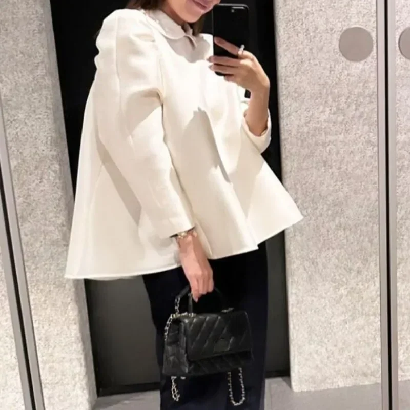 

Floral Beads Shirts Blouses Puff Long Sleeve Blusas Mujer Sweet Cute Camisas Ropa Spring 2024 New Womens Clothing