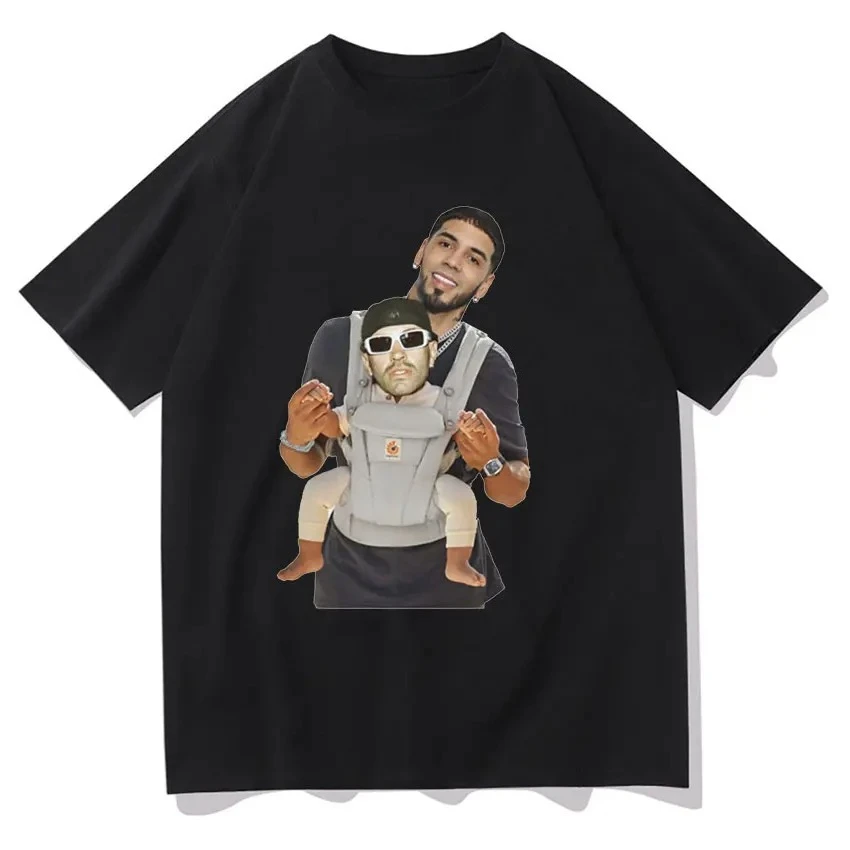 مغني الراب Anuel AA Fed عربة تصميم تي شيرت مسطح 2025 الصيف الرجال النساء كول الهيب هوب اضافية كبيرة القطن تي شيرت للجنسين