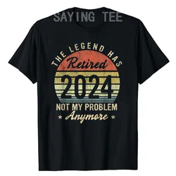 Vintage Retired 2024 Not My Problem Retirement for Men Women T-Shirt Grandma Grandpa Retire Gifts Funny Awesome Saying Tee Tops