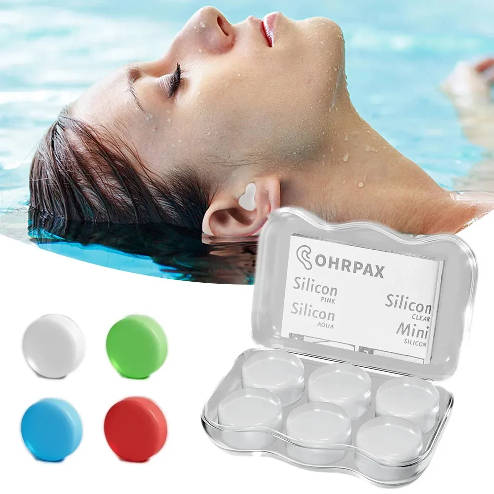 6PCS Silicone Ear Plug Reusable Silicone Wax Earplugs Swimming Moldable Earplugs Noise Reduction Cancelling Sleeping Protection