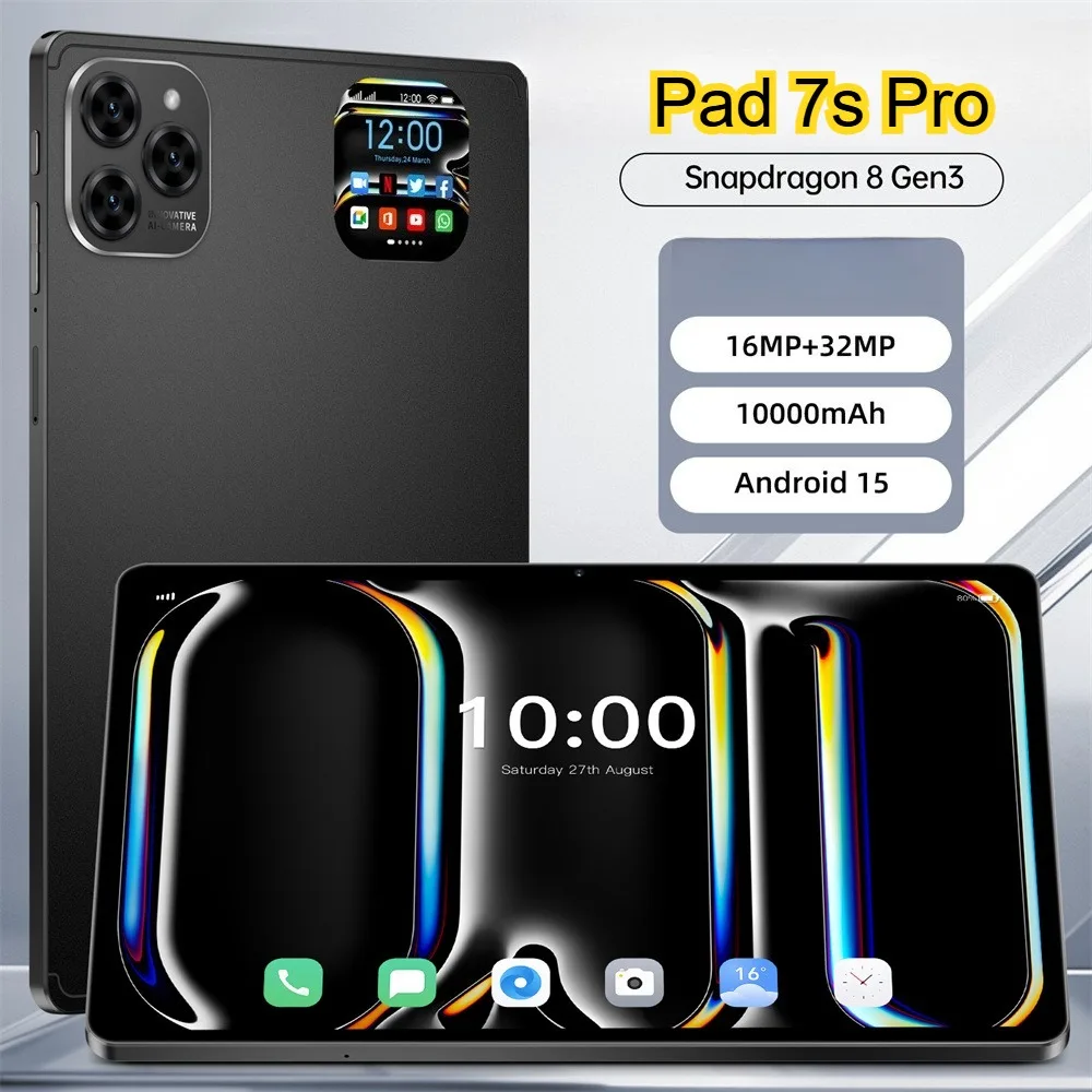 

2025 Pad 7s Pro Tablet 10.1inch Screen Tab Android 15 4G 5G Dual SIM 22GB+2TB Children's Tablets 10000mAh Global Version Tablets
