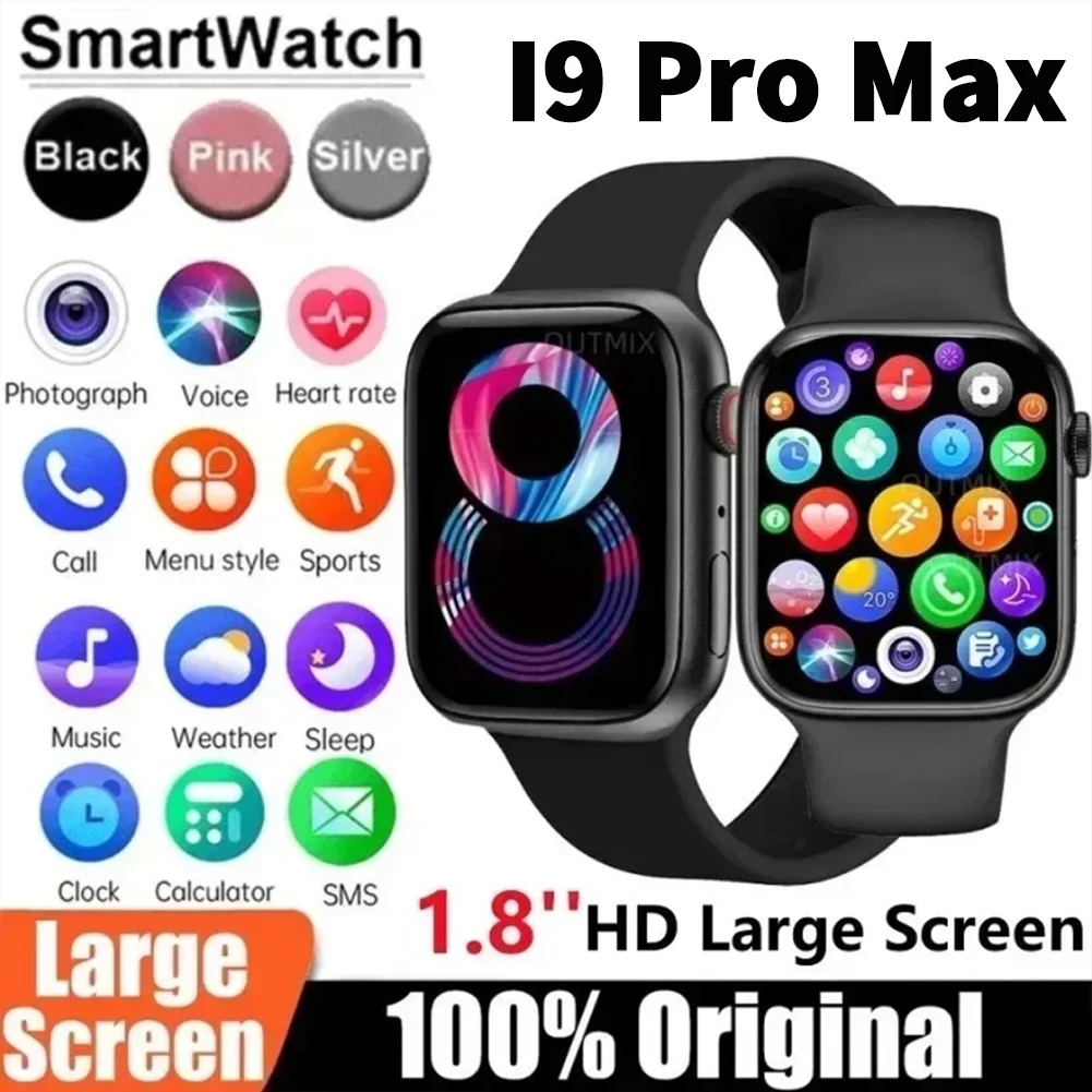 ﻿ 2024 NEW i9 Pro Max Smart Watch Men Women Screen Fitness Tracker Sports i9 Pro Max Series 9 Smartwatch PK Watch 9