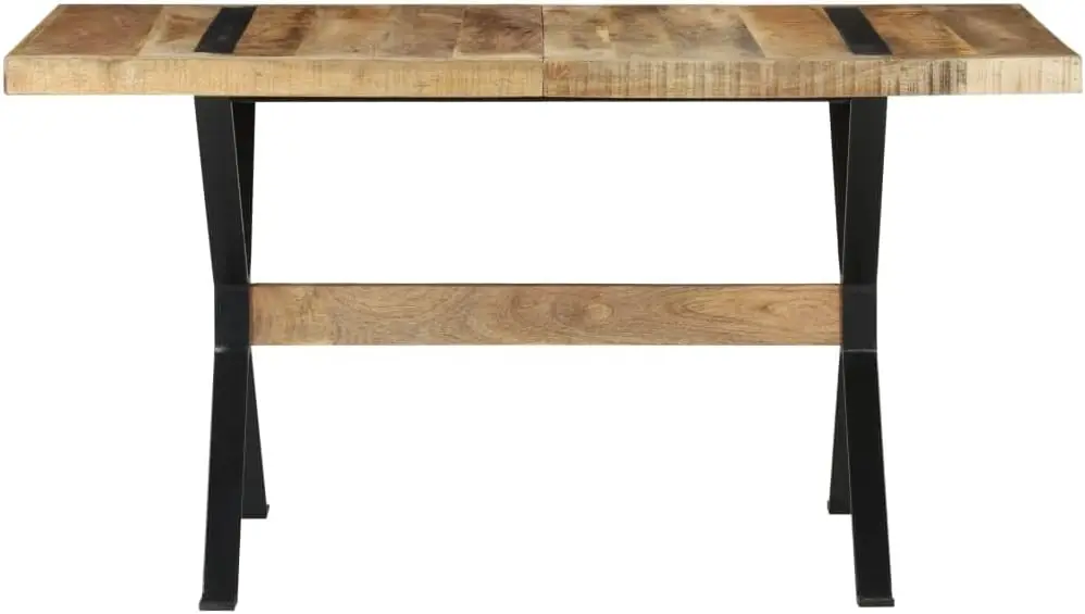 Study Table Cafe Table Dining Room Furniture Dining Table 55.1""X27.6""X29.9"" Rough Mango Woodfor Dining Room Kitchen Living