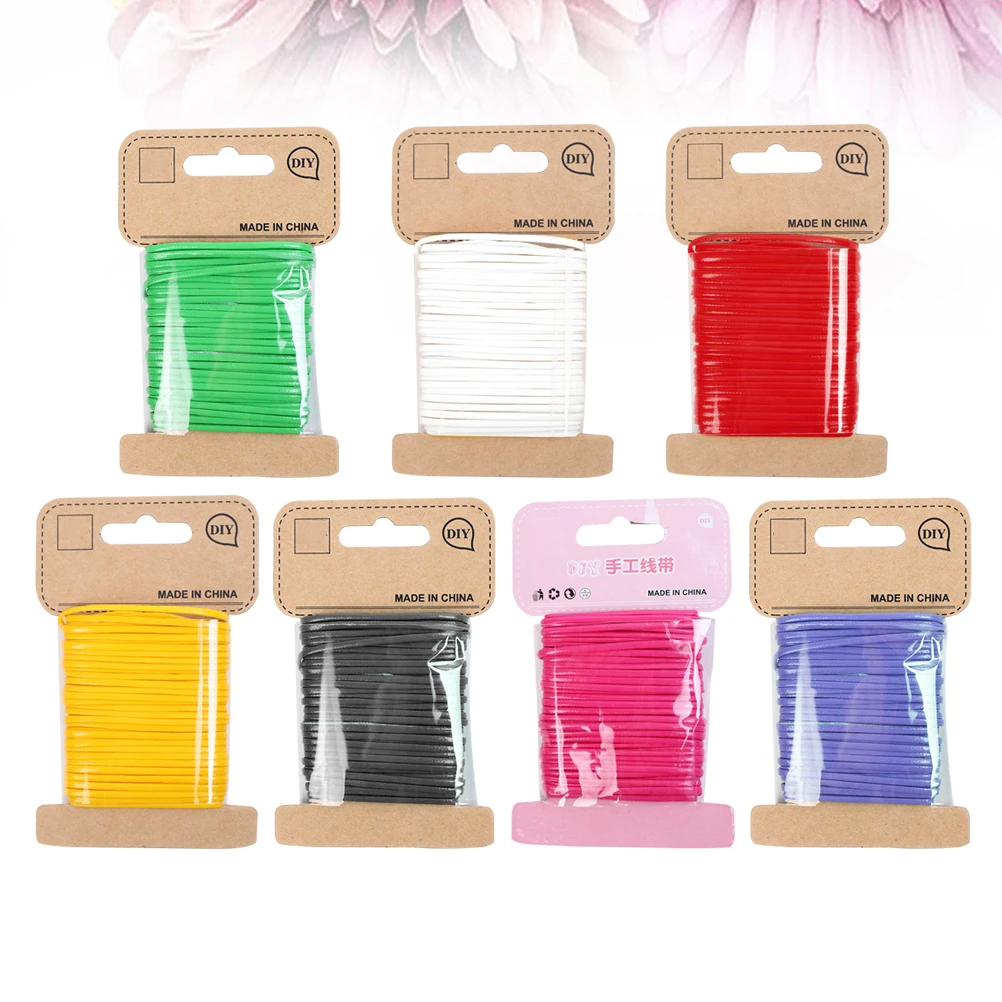 

7pcs Colorful Cord Braided Sturdy Rope Diy Bracelet Necklace Making Jewelry Accessories String Tags Party Festival