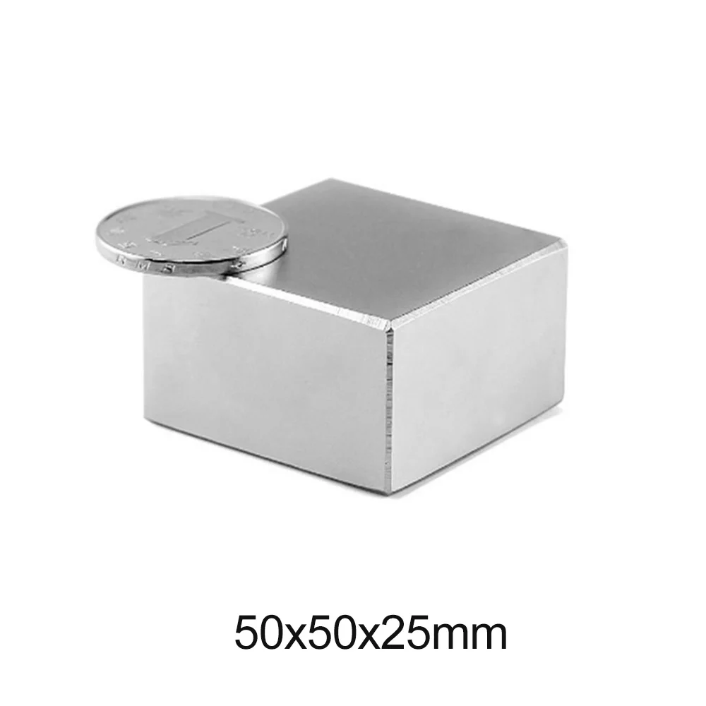 

1PC Strong Rare Earth Magnet Thickness 25mm Block Rectangular Neodymium Magnets N35 50x50x25mm Big N35 Magnet 50x50x25 MM