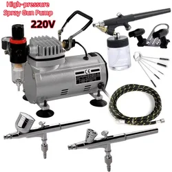 Compressor Sandblaster High-pressure Spray Gun Pump Tattoo Manicure Cake Spraying Air Compressor Portable tourist Spray Gun Kit