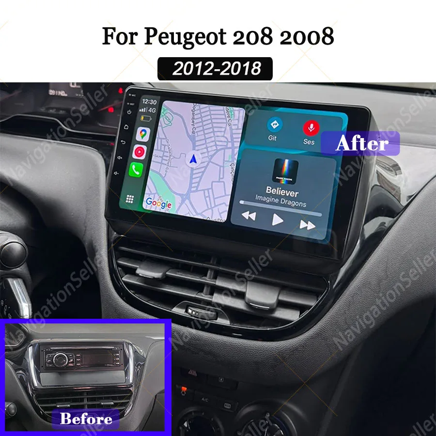 

Touch Screen Multimedia For Peugeot 208 2008 2012-2018 Android Autoradio Head Unit Wiireless Carplay Stereo Spotify Gps Bluetoot