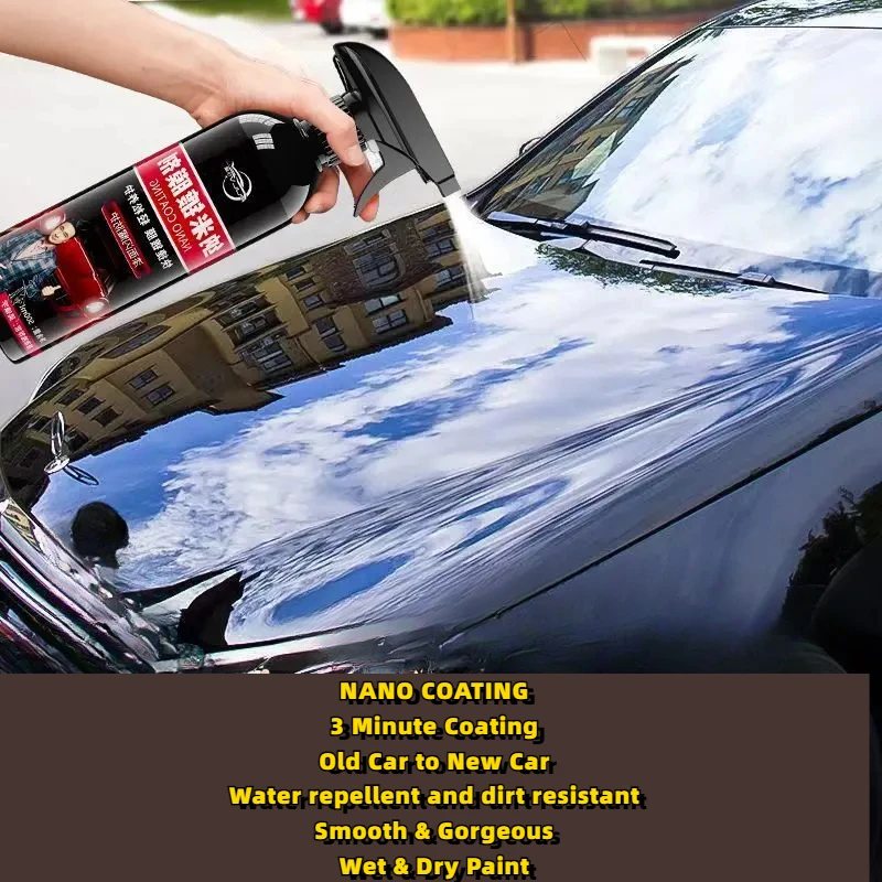 Automotive nano-coating agent 500ML car paint quick effect crystallization transition film liquid carwax spray general-purpose