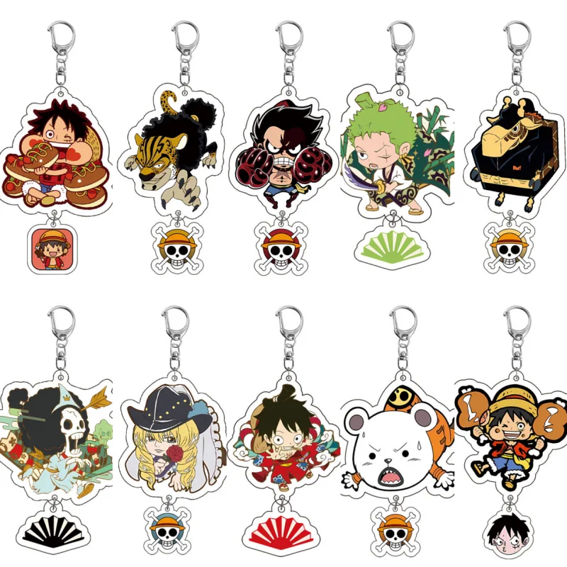 Llavero de acrílico reciclado de One Piece: Franky, Izzy, Kikunojo, Nami, Jinbe, Bepo, Monkey D. Luffy, Nami, Tony Tony Chopper - Regalo
