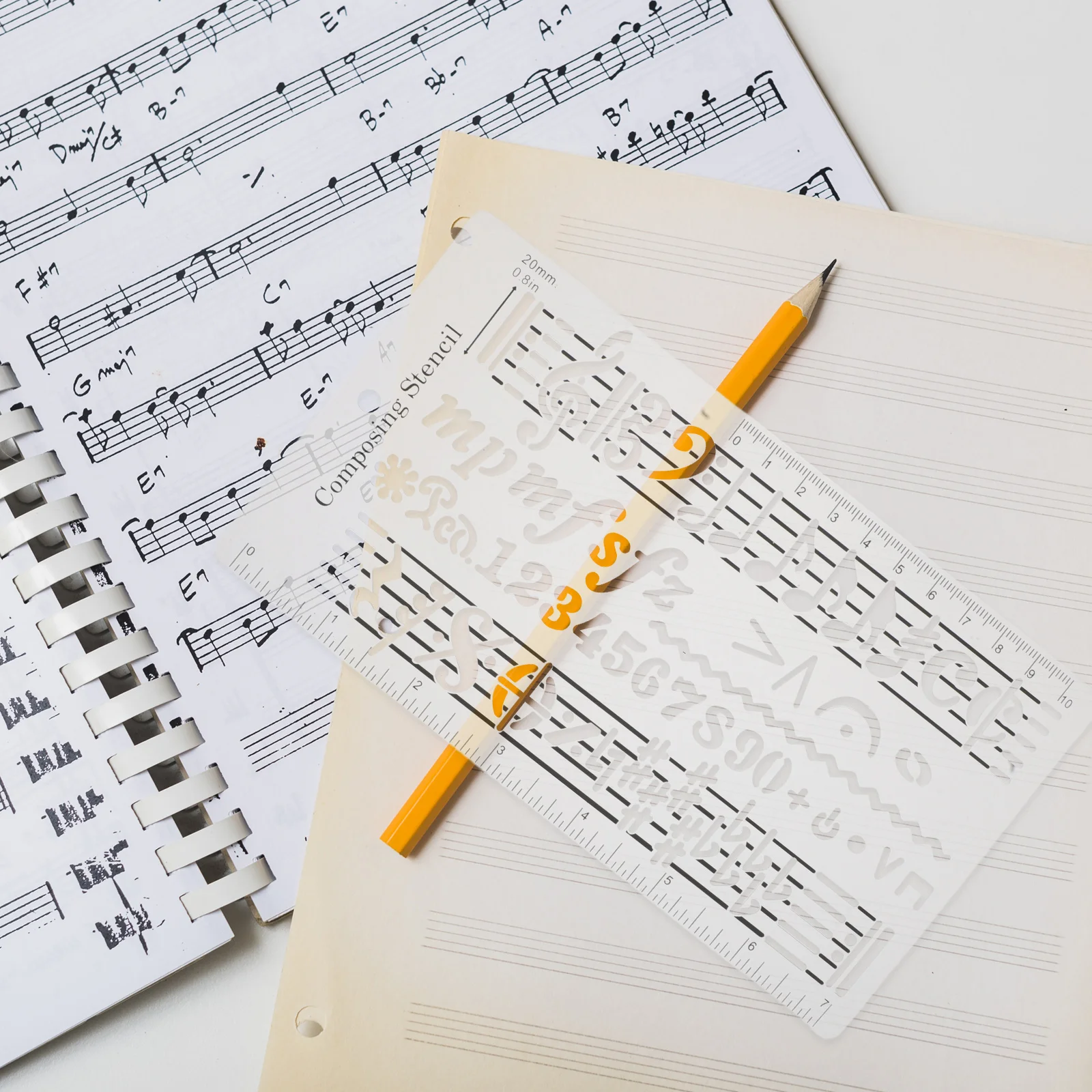 

Five-line Drawing Ruler Music Notes Manuscript Composition Tool Composer's Drafting Composing Template Stencil Stencils
