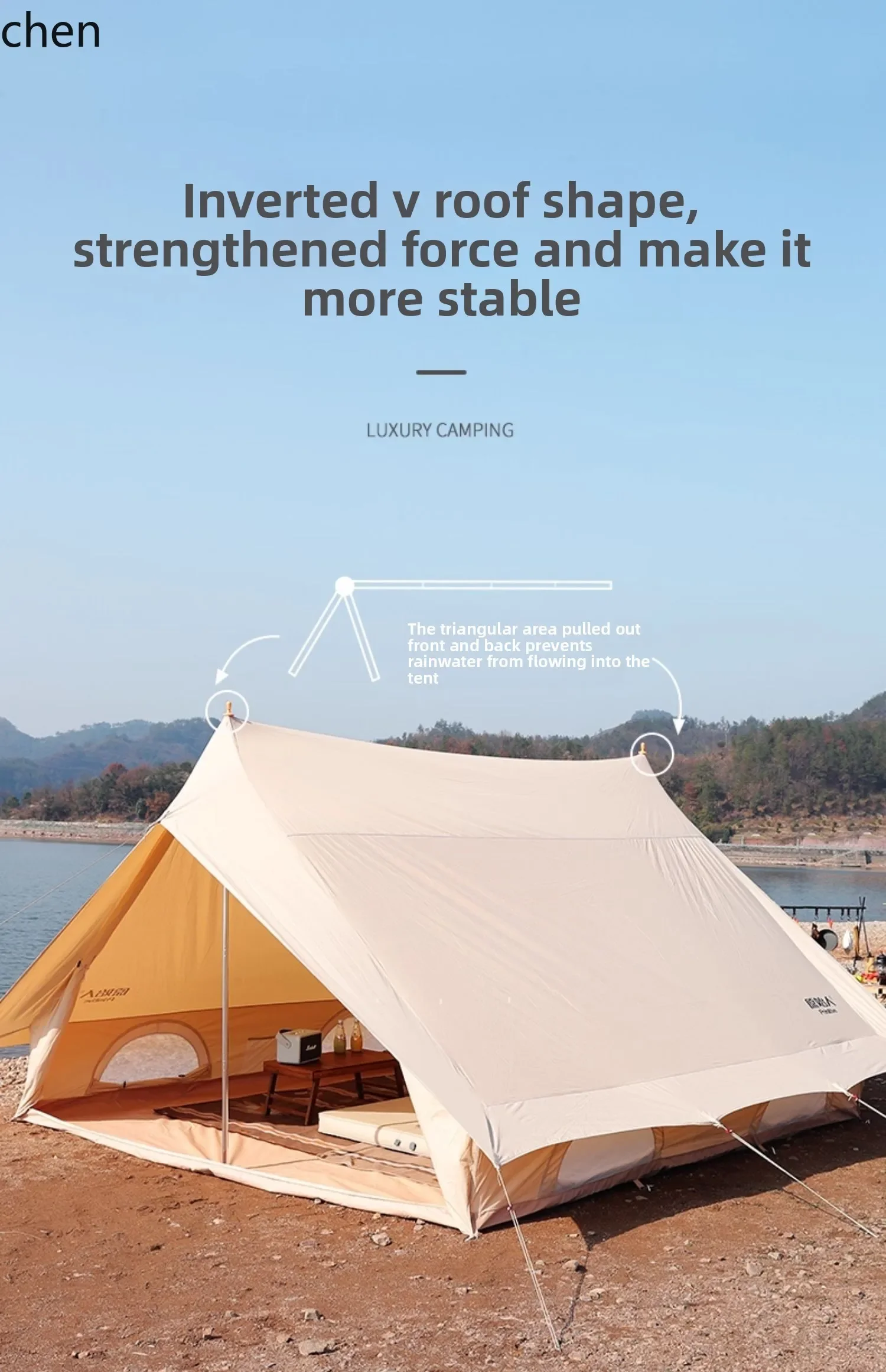 HYS Outdoor Tent Rainproof Luxury Villa Camping Tent Thickened Cotton Fabric Large Camping