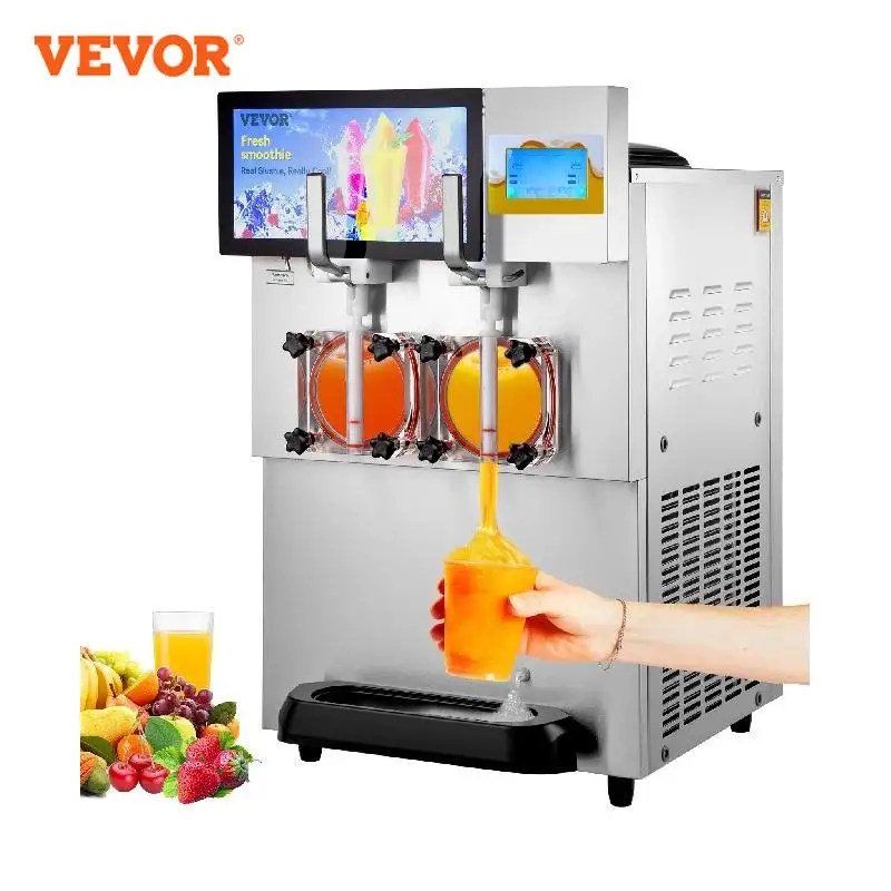 

VEVOR 8L / 2.1 Gal Slushy Margarita Machine Double Bowl Smoothie Frozen Drink Beverage Dispenser Slushie Maker for Restaurants