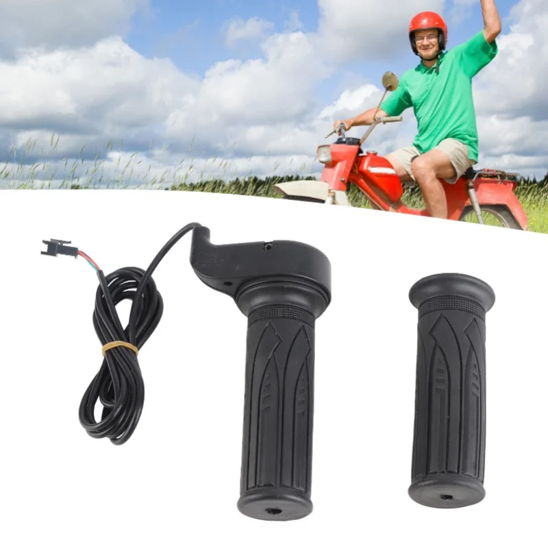 

1 Pair Electric Bike Throttle Handle 20X Full Twist Skid Resistance Electric Bike Accelerator Grips With SM Plug