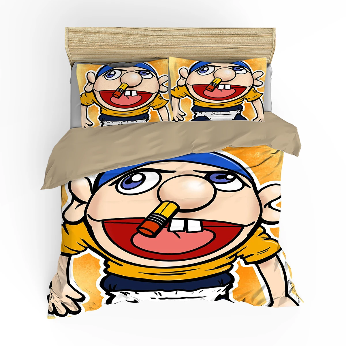 

Indecor мультфильм Джеффи 3D печатный пододеяльник наволочка комплект постельного белья Twin Full Queen King Size для детской спальни