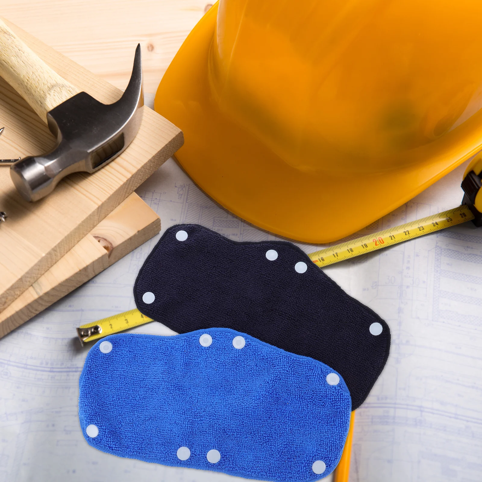 6Pcs Safety Sweat Absorbing Liner Soft Reusable Hard Hat Pad Clip on Design for Construction Workers Washable Hardhat