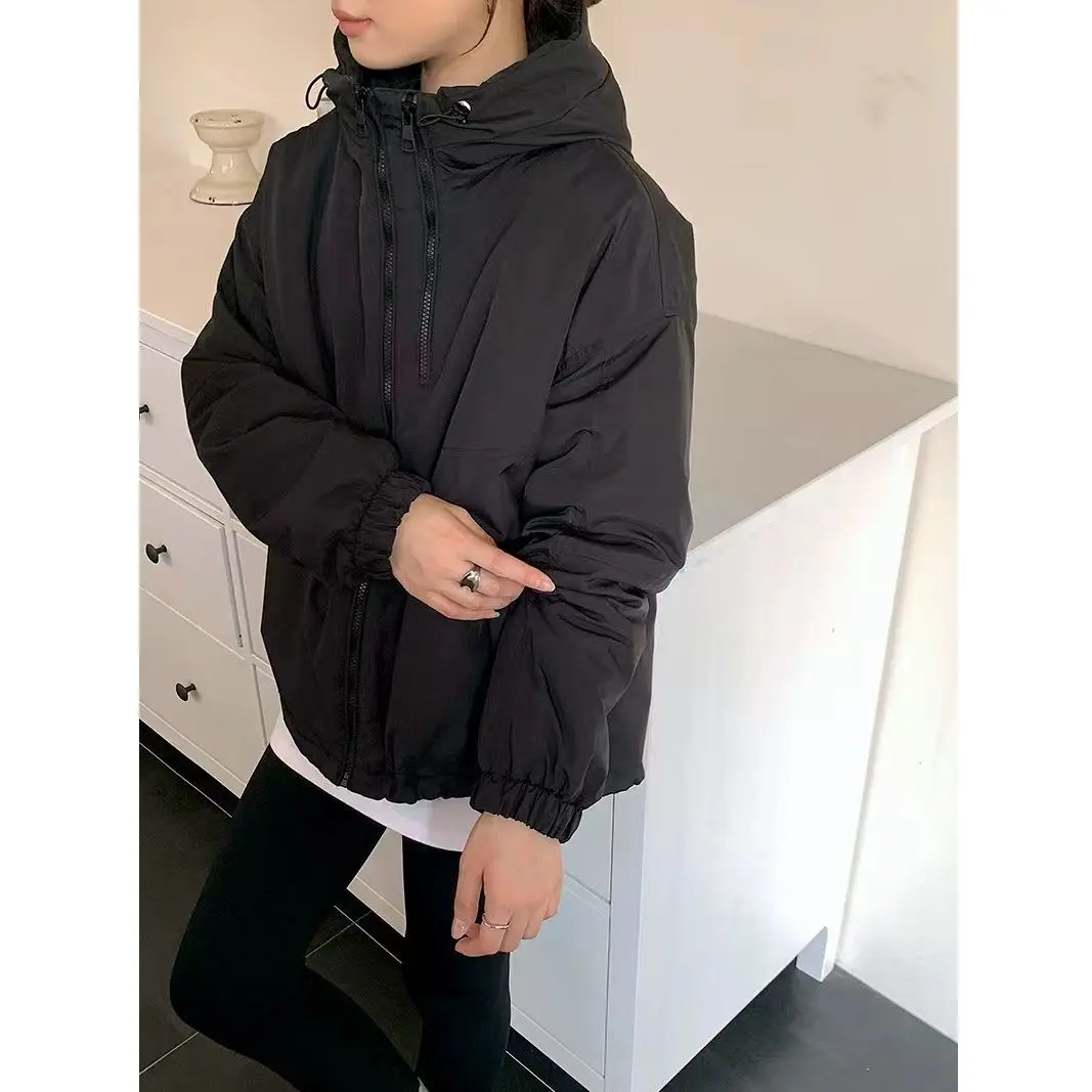 

Парки женские Cortos, осенняя льняная подкладка, матовая однобортная клетчатая куртка с рюшами и боковыми пуговицами, с карманом и длинными рукавами, классические нежные