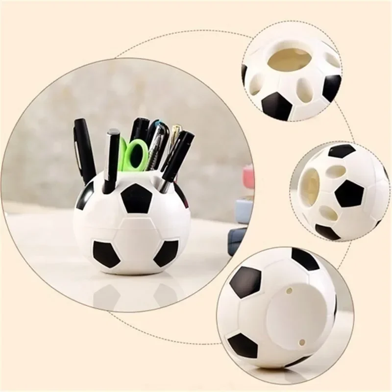 Soccer Shape Tool Home Decoration Student Gifts Supplies Pen Pencil Holder Football Shape Toothbrush Holder Desktop Rack Table