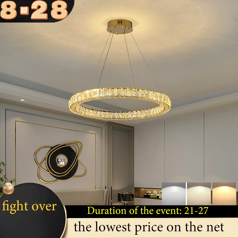 

Scandinavian modern LED ceiling light living room crystal chandelier bedroom ceiling light dining room chandelier villa indoor