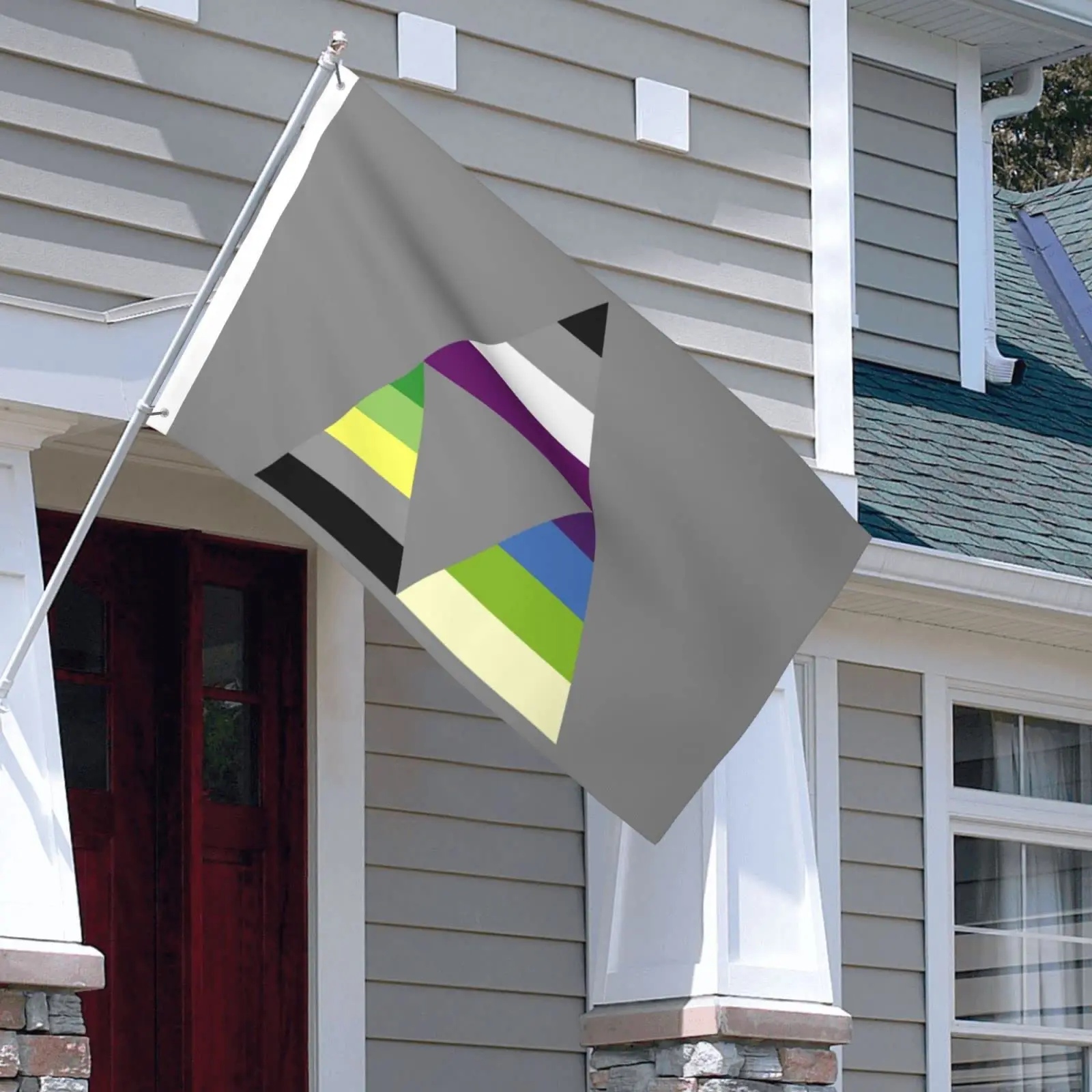 Flagnshow 100% Polyester Asexual Aromantic Aplatonic Triangle Pride Flag