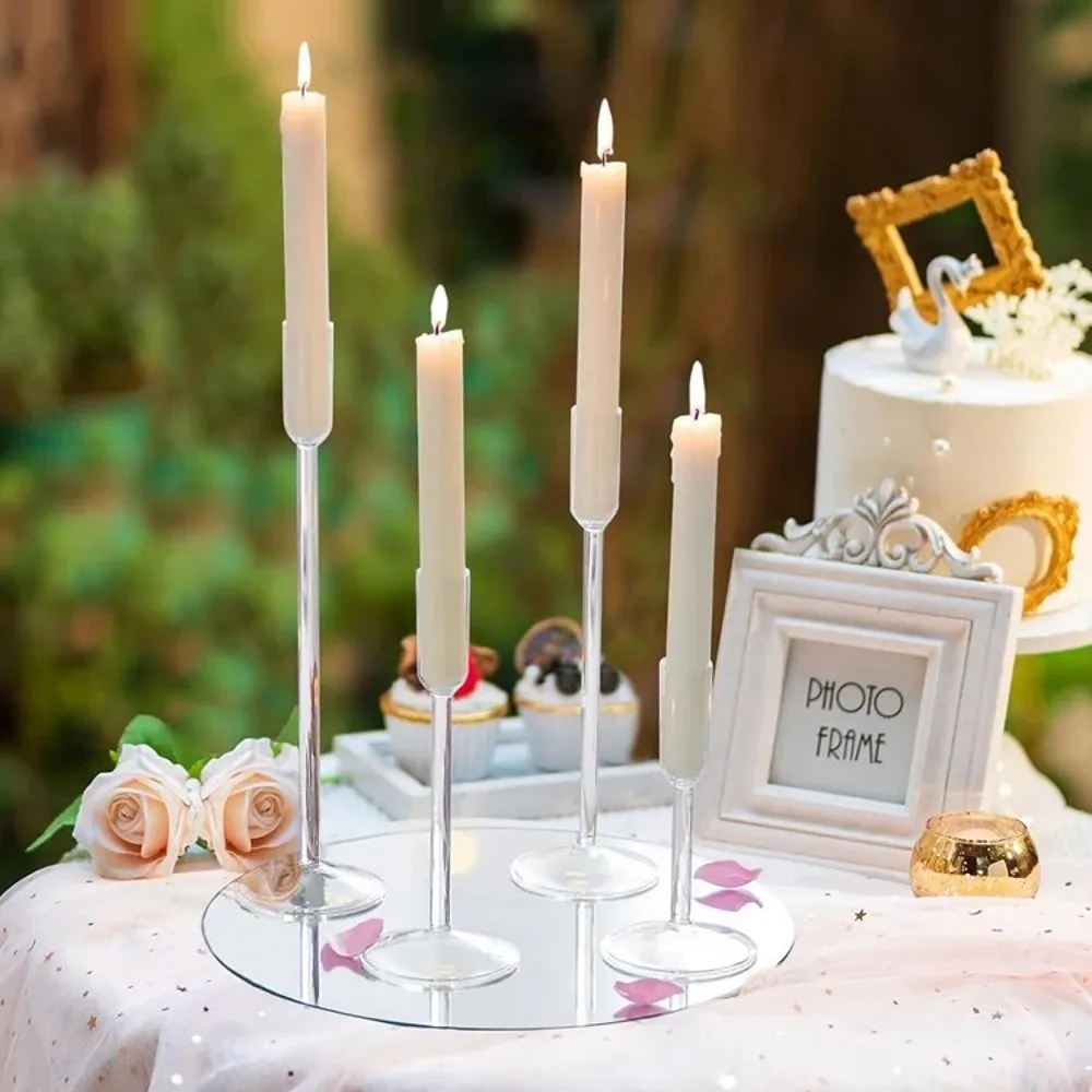 Glass Candlestick Crafts Nordic Ins Bedroom Restaurant Home Holiday Banquet Evening Party Warm Atmosphere Decoration Ornament