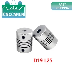 D19L25 알루미늄 유연한 커플링, CNC 스테퍼 모터 커플러, 인코더 조각기, 3mm, 4mm, 5mm, 6.35mm, 8mm, 10mm