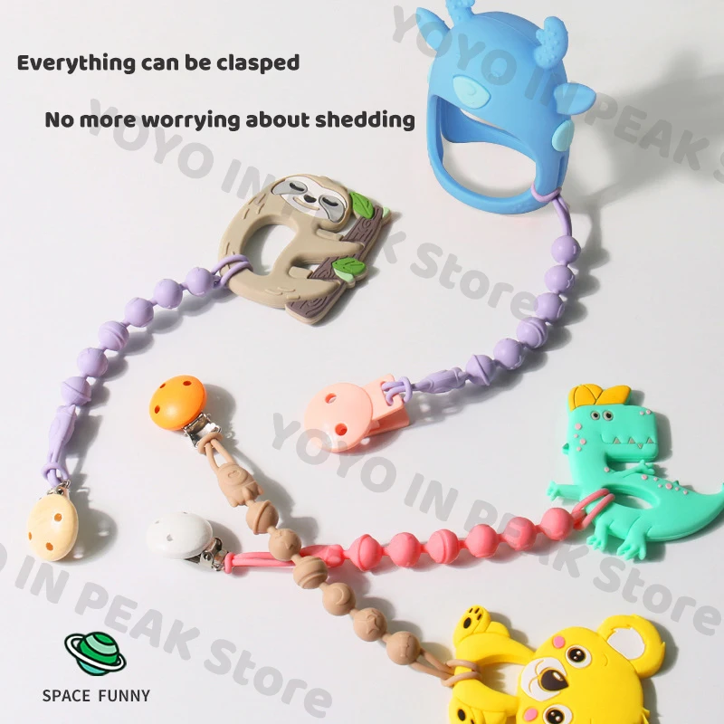 New Upgrade Baby Pacifier clip Silicone Bead Nipple holder Food Grade pacifier holder Toddler Dummy holders Baby Soother Chain