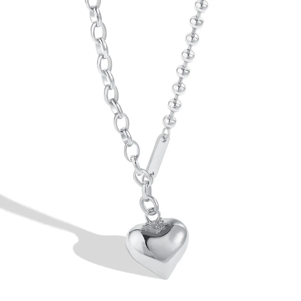 New 925 Sterling Silver Fashionable and Minimalist, Versatile Ladies Collection, Small Heart Pendant