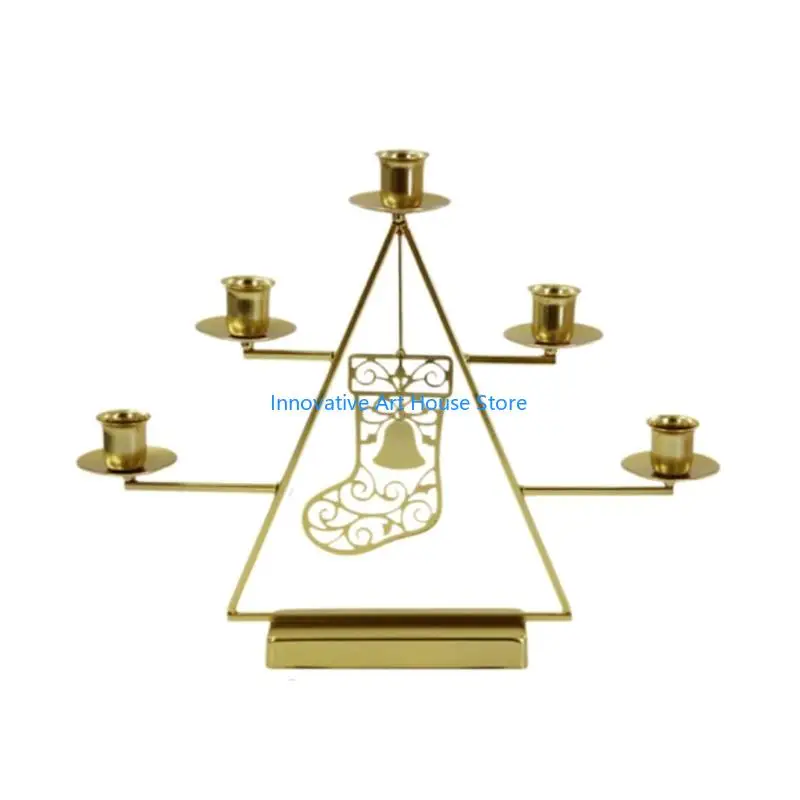 E1PC Holiday Metal Candelabra, 5-Arm Christmas Accent Piece
