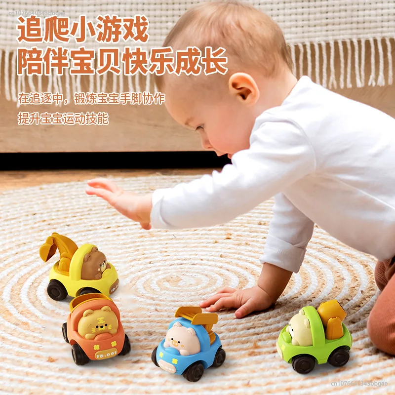 Mini Inertial Engineering Car Toys Cartoon Animal Excavator Construction Trucks Vehicle Model for Baby Boys 6 12 36 Months