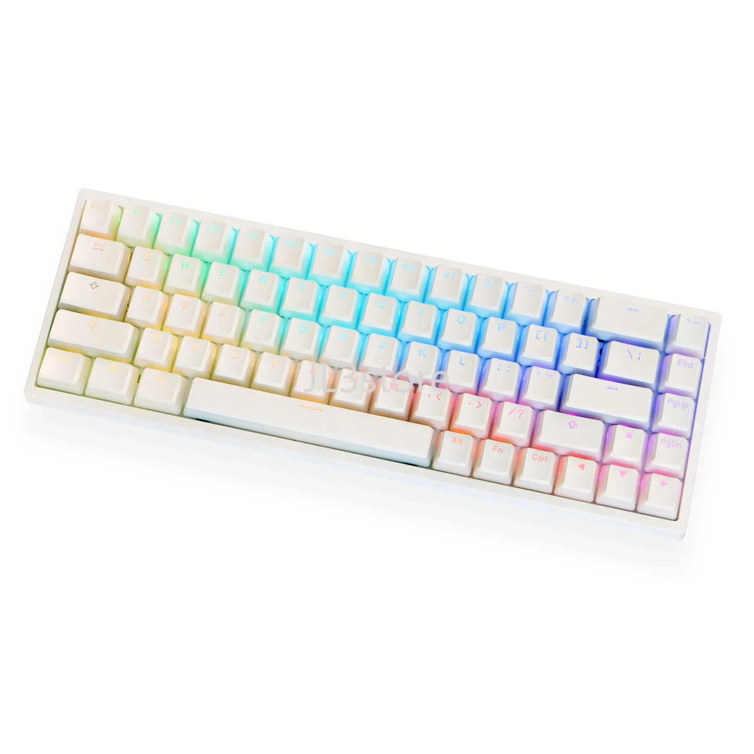 White double leather milk pudding transparent keycap, Corsair PBT two-color transparent 68 84 Customized mechanical keyboard