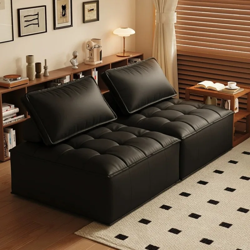 Sofá de lujo ligero de alta calidad para sala de estar, sofá Modular minimalista individual, diseño negro, canapé, muebles de salón
