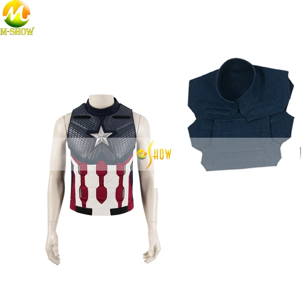 Captain Steven Roger Cosplay Vest Pants Top Halloween Costume Accessory PU leather Helmet For Men