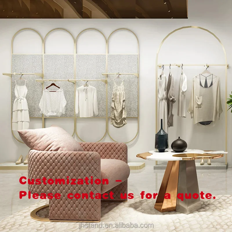 custom.High Quality Clothes Retail Display Stand Garment Wall Mounted Clothes Hanger Rack Clothing Store Display Rack Boutiq