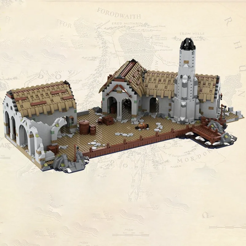 2882 Stück 2Harlond Port MOC mit Rohan Longships, Holzdock und Frachtlager, Bildung, Bausteine, Geschenk