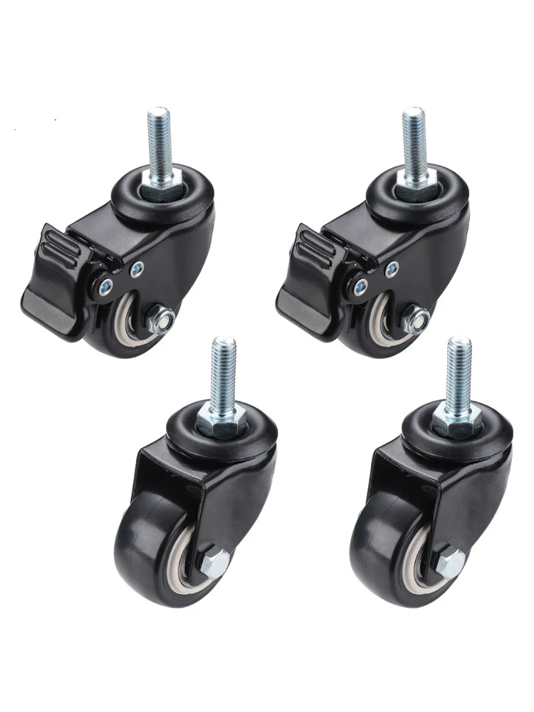 Roulettes de meubles robustes, 120kg, 1.5/2 pouces, vis rotative à 360 degrés, chariot de protection en caoutchouc, 4 pièces